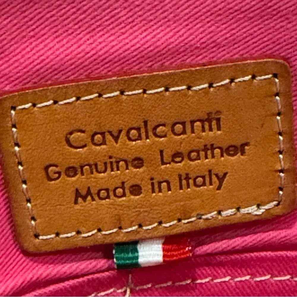 Cavalcanti Women's Floral Wristlet Purse Genuine Leather Made in Italy NEW